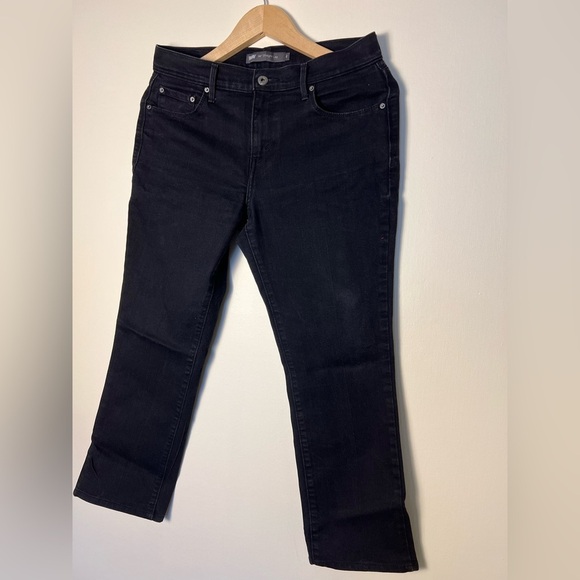Levis 505 Womens Black Pants 6 Straight Leg Ankle Cropped Jeans Stretch Casual - Picture 15 of 17